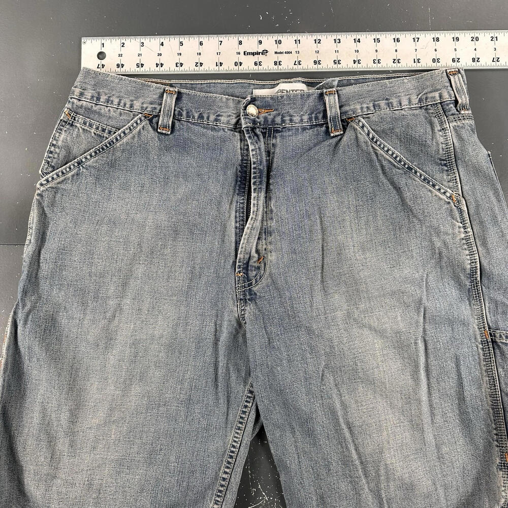 VTG Levis Carpenter Jean Shorts Mens 38 All Cotton Long Relaxed Baggy Y2K - Picture 3 of 5